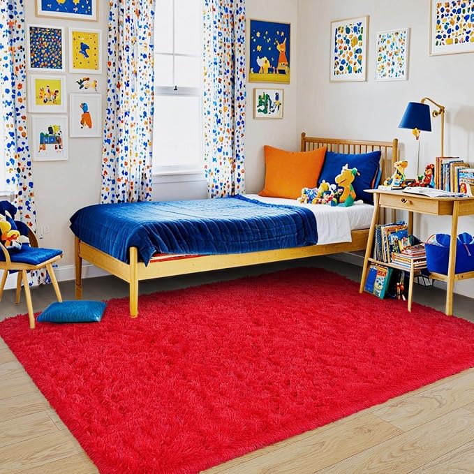 Pionblank Fluffy Area Rug for Bedroom 4x6 Feet, Indoor Plush Carpet, Cute Comfy - Image 3