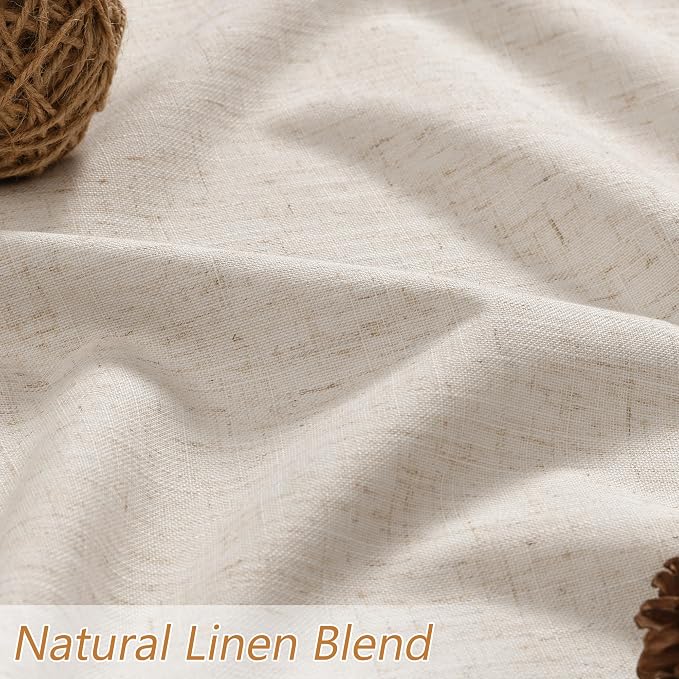 100% Blackout Linen Curtains 105 Inch Length 2 Panels Set - Image 5