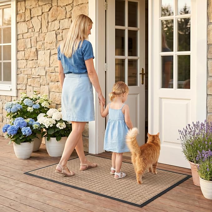 Front Door Mat Outside Entrance, Heavy Duty Waterproof Doormat | 35.5"x24" - Image 9