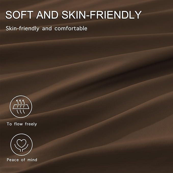 Monbix Full Comforter Set - 7 Pieces Chocolate Brown Bed in a Bag Full Size Bedding Sets with Comforters, All Seasons Down Alternative Comforter with Sheets, Pillowcases & Shams