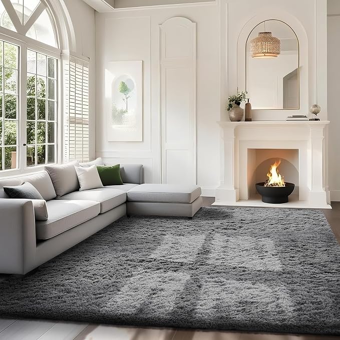 Ophanie 8x10 Area Rugs for Living Room, Upgrade Non-Slip Fluffy Soft Large Shag by Ophanie