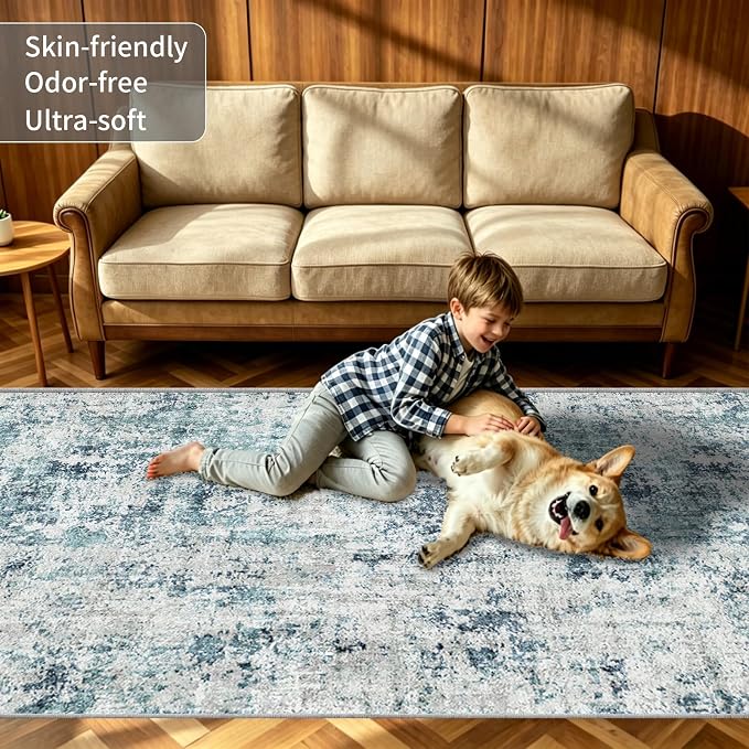 2x3 Small Washable Area Rug: Non-Slip Door Mat Ocean Mist | Dense Low Pile - Image 6