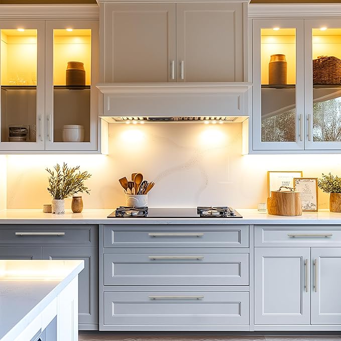 JOY DECOR 5 Pack Cabinet Handles, Brushed Nickel Cabinet Pulls, 8-3/4 in Hole Center Kitchen Cabinet Handles, Stainless Steel T Bar Handles for Dresser Drawers