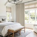 Oatmeal Beige Extra Wide Blackout 60 x 108 Inch Pinch Pleat Curtain 1 Panel | by Twodrapes
