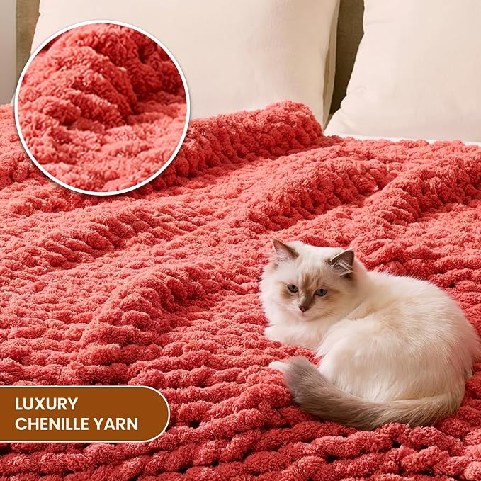 L'AGRATY Chunky Knit Throw Blanket - Image 3