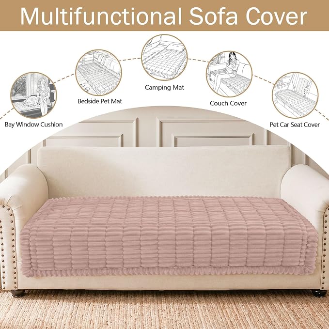 Couch Cover for Dogs, Washable Non Slip Plush Flannel Sofa Protector | Thick - Image 3