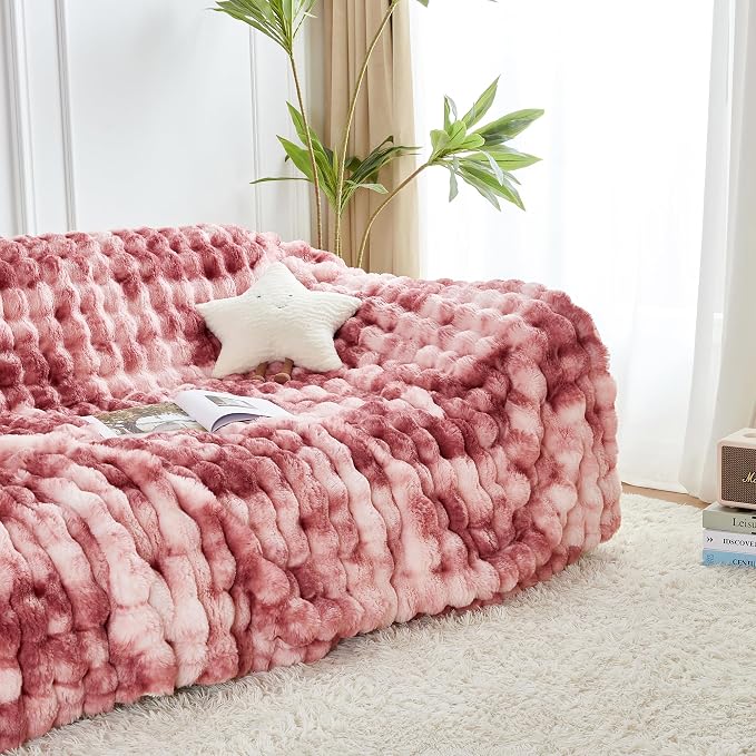 60x80 Inches Ultra-Soft Fuzzy Faux Fur Plush Twin Size Blanket - Image 5