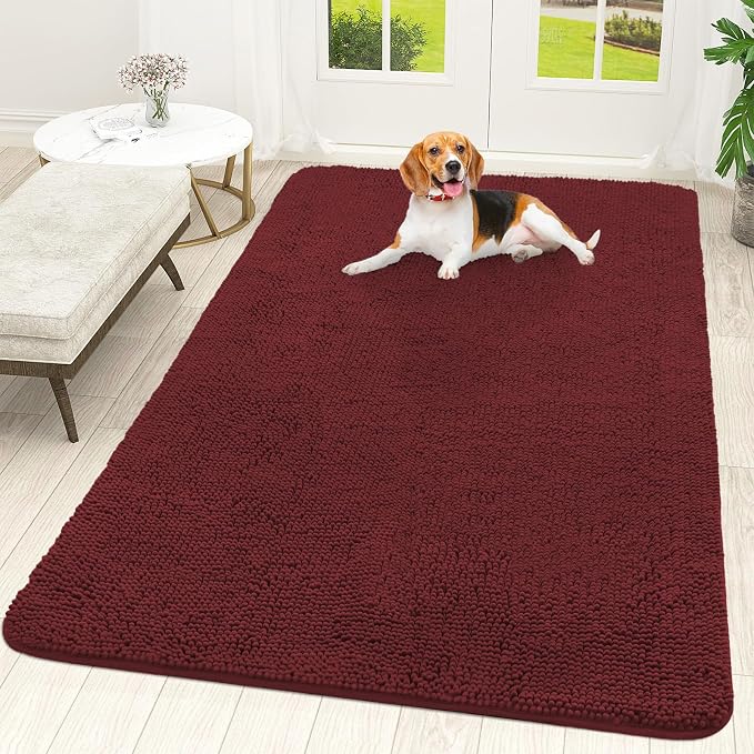 OLANLY Dog Door Mat for Muddy Paws 70x46, Super Absorbent Chenille Mud Mat | by OLANLY