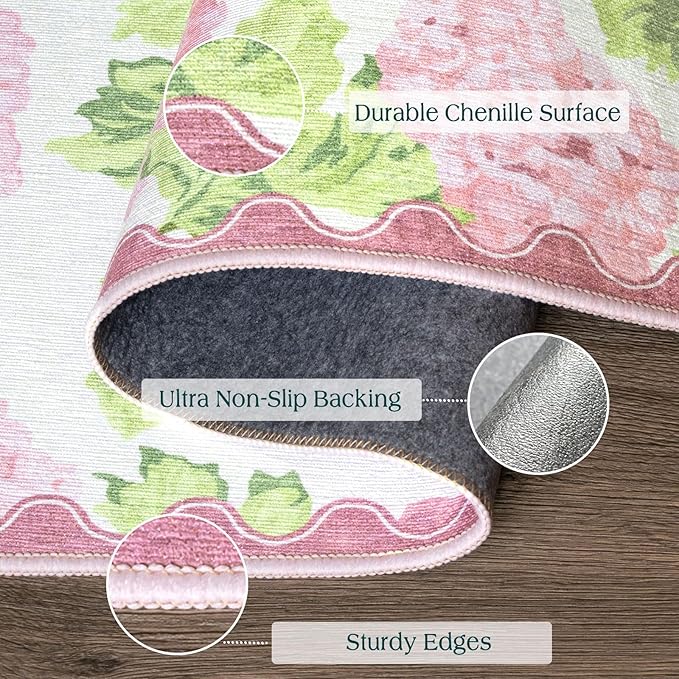 3x5 Pink Entryway Rug, Washable Indoor Outdoor Mats - Image 3