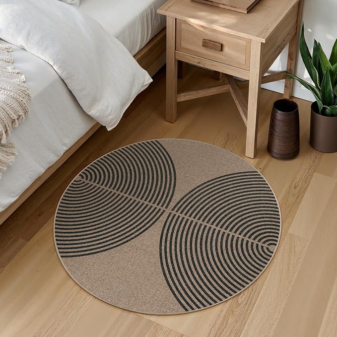Lahome Modern Rainbow Small Round Rug, 3ft Washable Circle Rug - Image 6