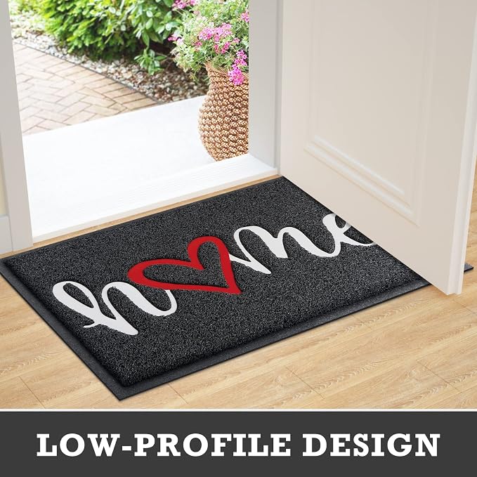 Black Door Mat Welcome Mats Outdoor Indoor Doormat - Image 5