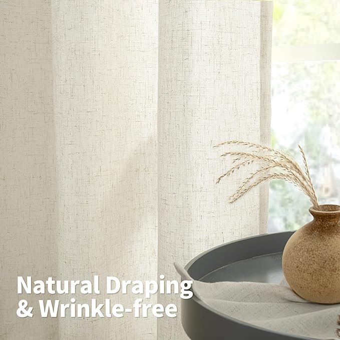 YoungsTex Extra Long Linen Curtains 95 Inch Length - Image 7