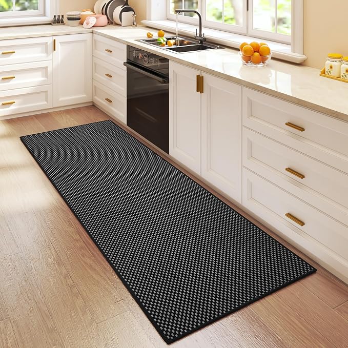 Hallway Runner Rug Woven Washable Long Kitchen Runner Black 2x5 ft | Boho Soft - Image 3