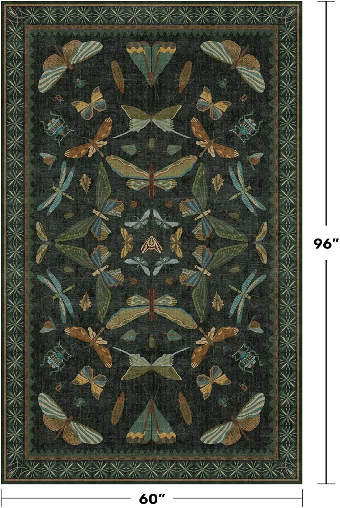 Black and Green Rug 5x8 for Living Room - Image 2