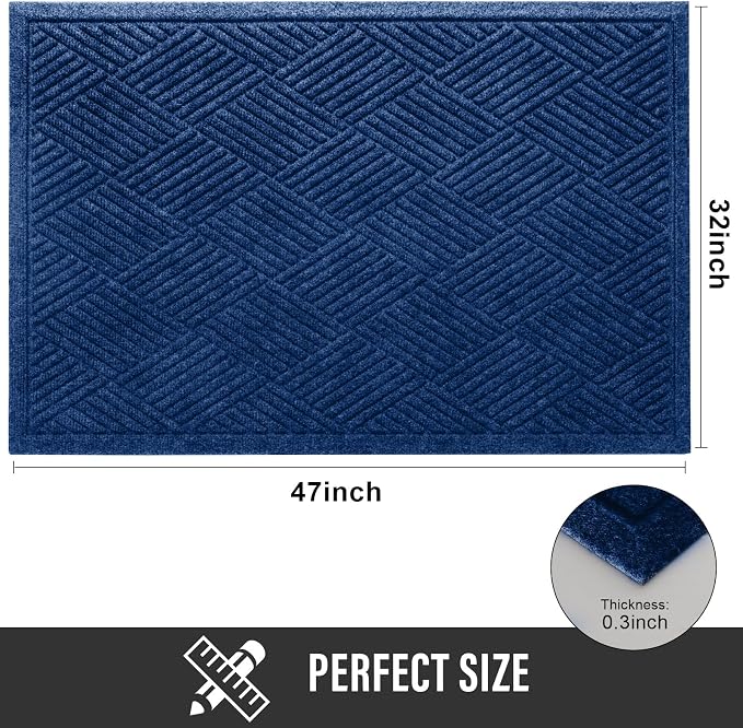Sturdy Front Door Mat, Absorbent Muddy Dirt Resist Welcome Door Mats Outdoor - Image 2