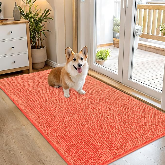 OLANLY Dog Door Mat for Muddy Paws 54x32, Super Absorbent Chenille Mud Mat | by OLANLY