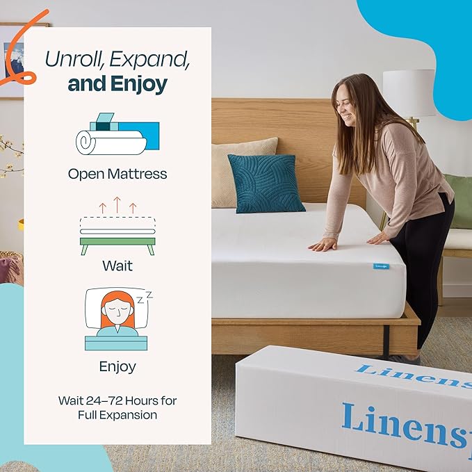 Linenspa 10 Inch Gel Infused Memory Foam Mattress – King Size – Medium Plush - Cooling Gel - Mattress in a Box - Primary or Guest Bedroom - Pressure Relieving and Breathable – CertiPUR-US Certified