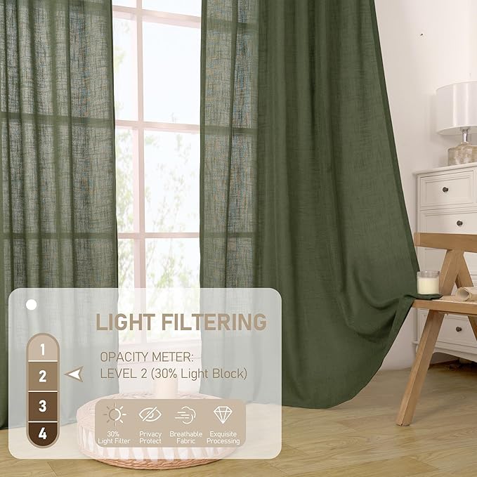 Christmas Short Linen Curtains 36 Inch Length - Image 4