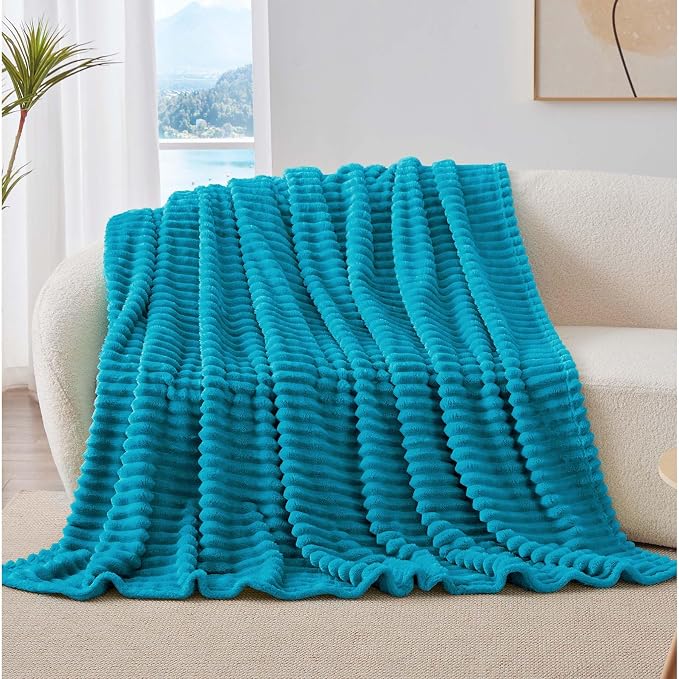 BEDELITE Striped Fleece Throw Blanket, Soft Cozy, Lightweight Warm, - Image 8