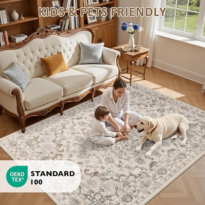 3x5 Area Rugs Living Room: Washable Rug - Image 8