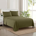 King Size Sheets - Breathable Luxury Bed Sheets with Full Elastic & Secure Corner Straps Built In - 1800 Supreme Collection Extra Soft Deep Pocket Bedding Set, Sheet Set, King, Olive