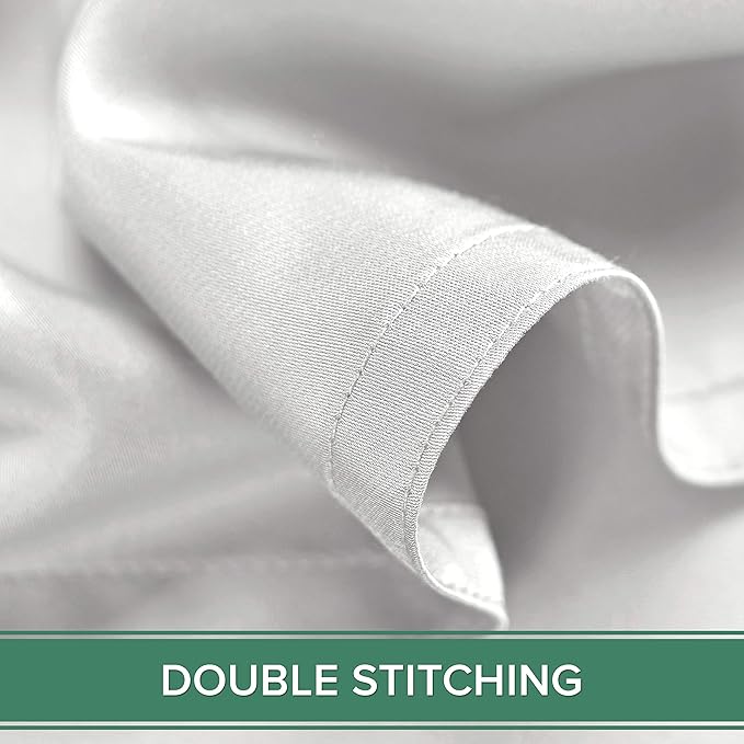 Pure Bamboo Twin Sheets, Genuine 100% Organic Viscose Derived from Bamboo Bed Sheet Set, Luxuriously Soft & Cooling, Double Stitching, 2 Year Quality Promise (Twin, White)