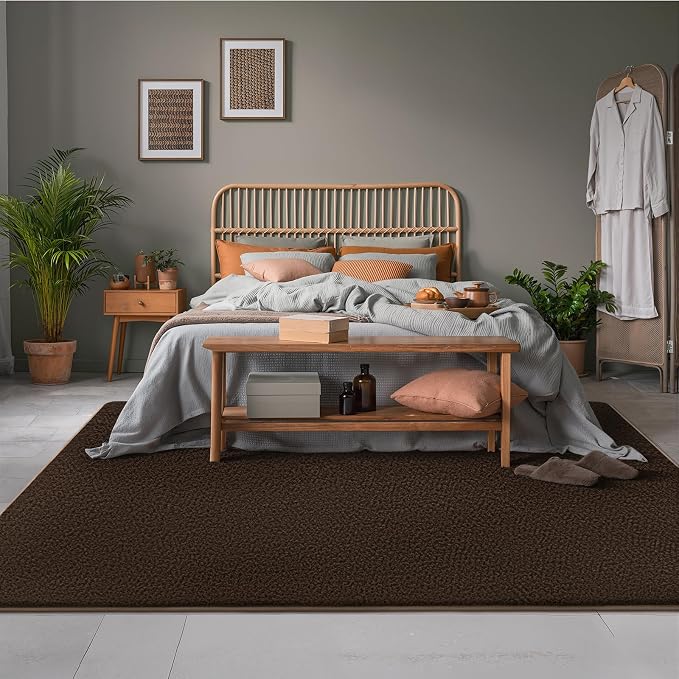 4x6 Area Rugs for Living Room Non Slip Dorm Bedroom Rug, Coffee | Modern Area - Image 7
