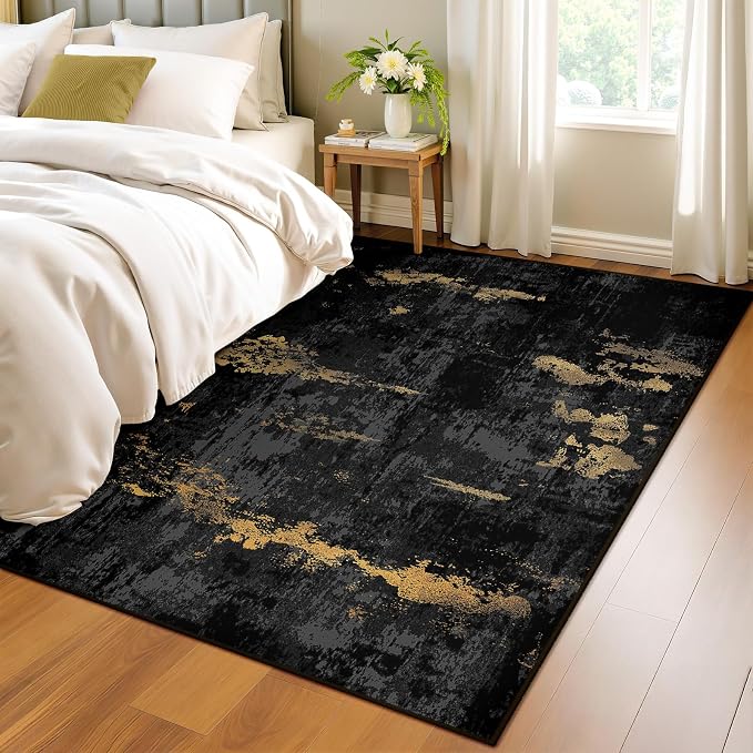 RELEANY Washable 4'x5' Abstract Area Rug - Image 3