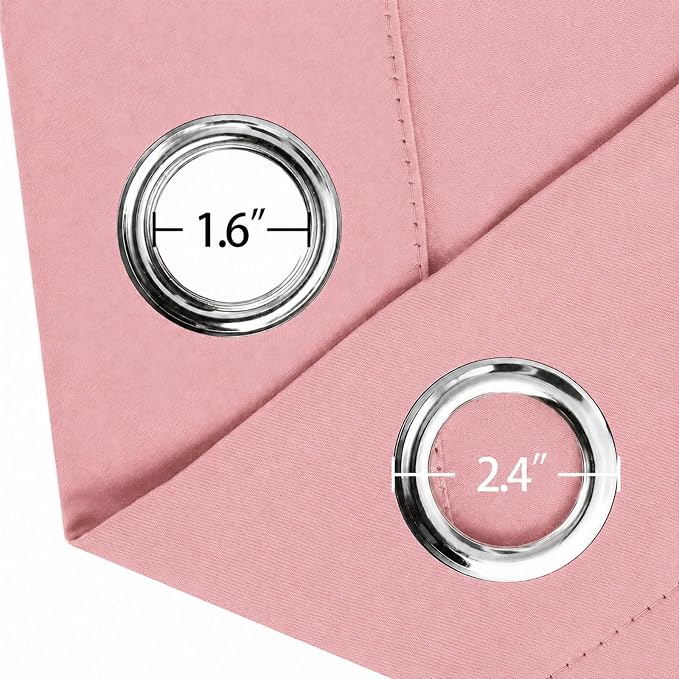 Pink Blackout Curtains/52 x 45 Inch Length Kids Curtains/Set of 2 Panels - Image 5