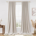 Extra Long 100% Blackout Linen Curtains by Guken