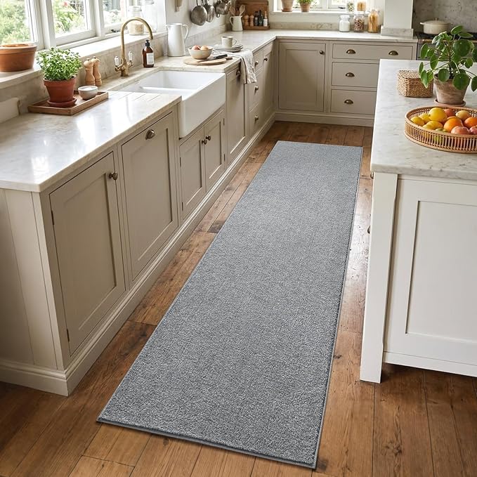 2x8 Grey Runner Rug Washable Non-Slip Soft by Unknown