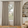 Pleated Linen Blackout Curtains 112 Inches Long by Twodrapes