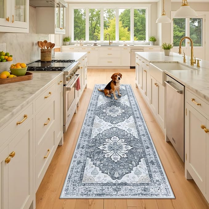 RELEANY Washable Area Rug, Runner 2'6"x8', Water Repellent, Pet Friendly by RELEANY