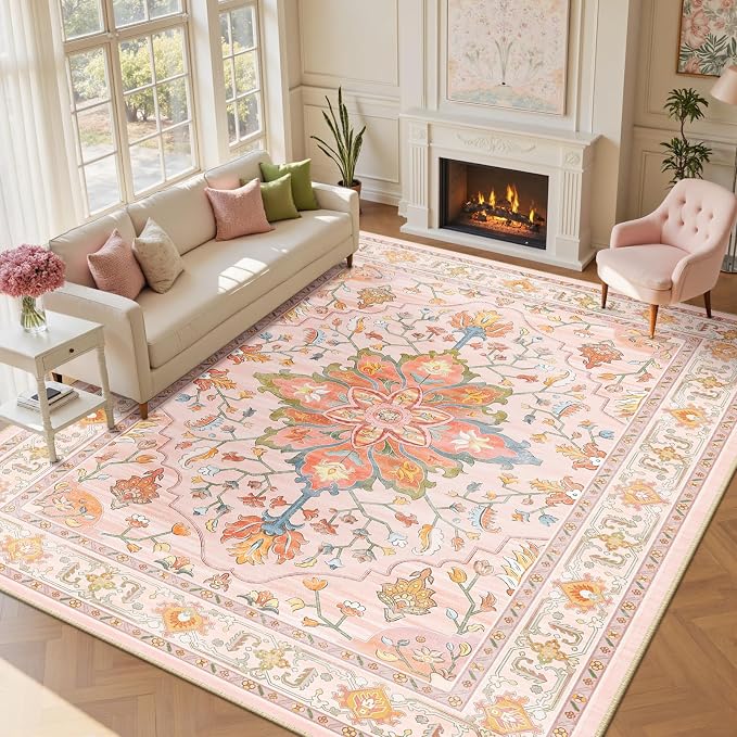 RELEANY Washable Area Rug, Large 9'x12', Water Repellent, Pet Friendly - Image 2