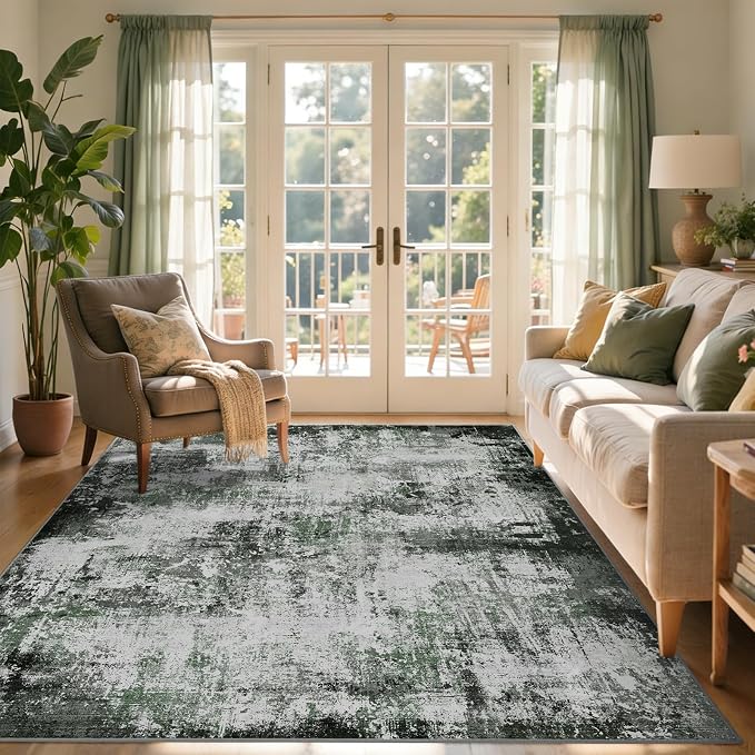 5x7 Ft Area Rugs for Living Room, Soft Non-Slip Washable Rugs Modern Abstract - Image 3