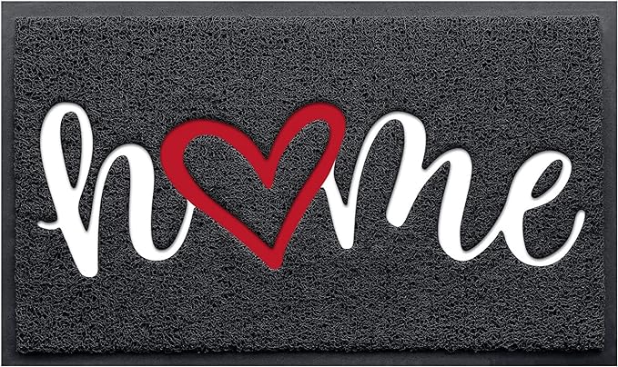 Black Door Mat Welcome Mats Outdoor Indoor Doormat by CozyBounty