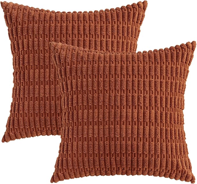 MIULEE Fall Decorative Throw Pillow Covers 16x16 Dark Rust Pack of 2 | - Image 6