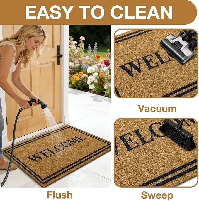 OLANLY Front Door Mat, Low Profile Doormat, Stain and Fade Resistant, - Image 8