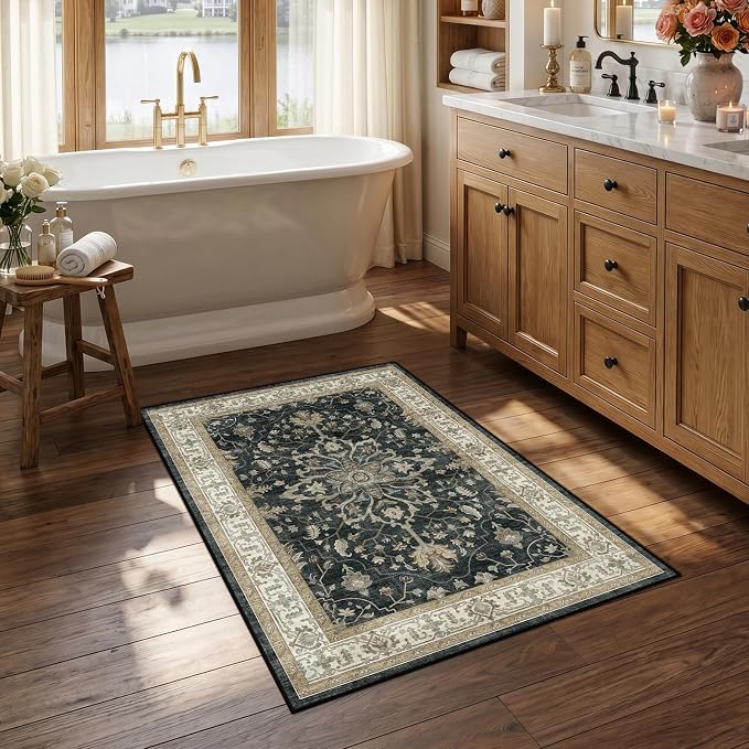 RELEANY Washable Area Rug, Small 2'6"x4', Water Repellent, Pet Friendly by RELEANY