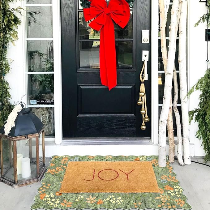 Front Door Mat Indoor Outside Entrance, 2x3 Sage Green Floral Rug | Non-Slip - Image 6