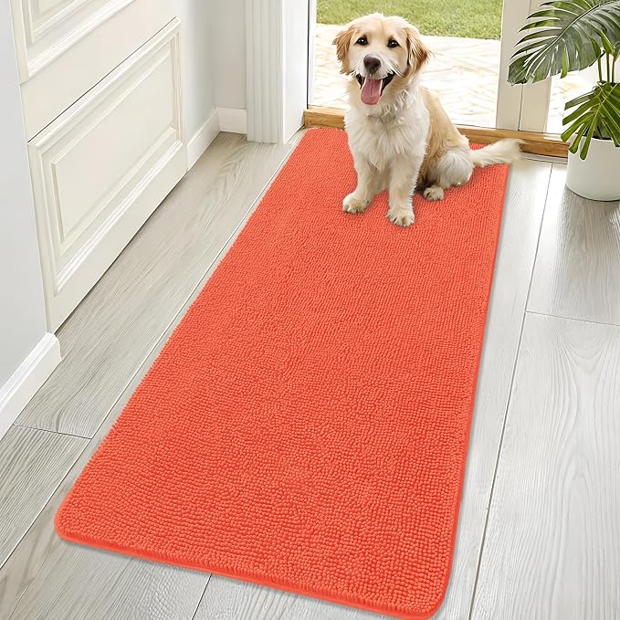 OLANLY Dog Door Mat for Muddy Paws 70x32, Super Absorbent Chenille Mud Mat | by OLANLY