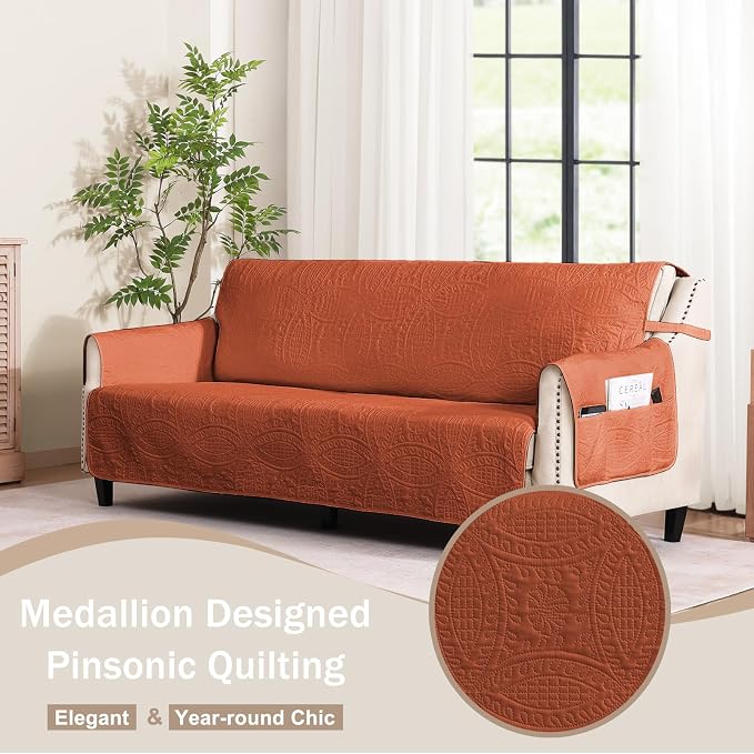 Quilted Grand Sofa Covers Washable, Couch Cover - Image 2