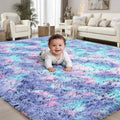 PLHXFR 6x9 Area Rugs Living Room: Fluffy Bedroom Soft Shag Rug Kid Rainbow | by PLHXFRSoftAreaRugs