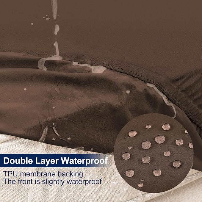 Smiry Waterproof Patio Cushion Covers, Stretch Outdoor Furniture Covers | Couch - Image 2