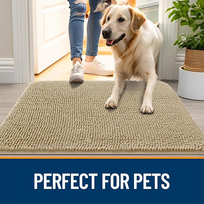 OLANLY Dog Door Mat for Muddy Paws 70x24, Super Absorbent Chenille Mud Mat | - Image 6