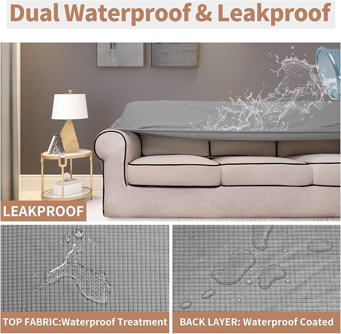 Easy-Going 100% Waterproof Oversized Chair Couch Cover, Stretch Sofa Cover | - Image 3
