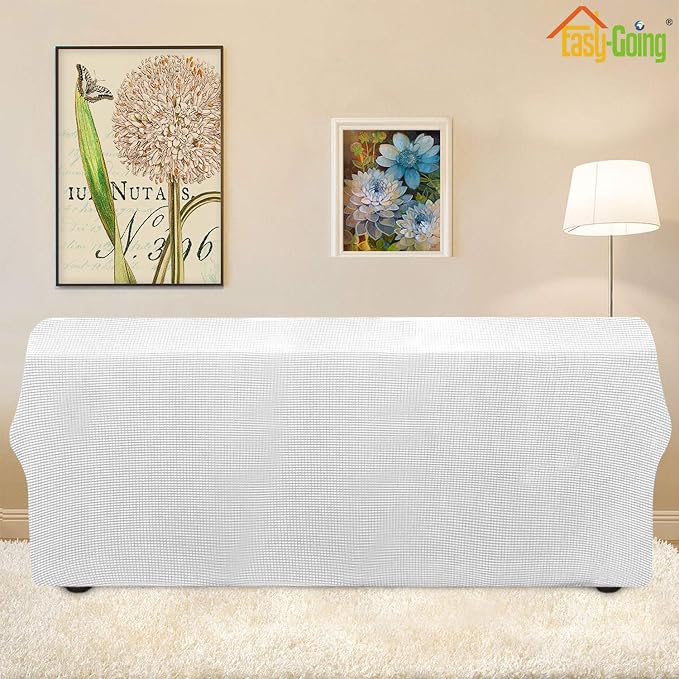 Easy-Going Stretch 4 Seater Oversized Sofa Couch Cover Snow White | 1-Piece - Image 3