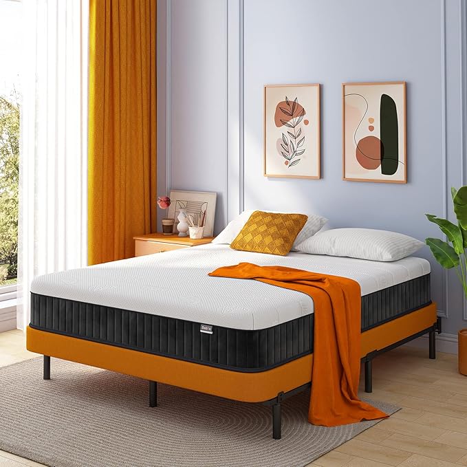 Swbvs King Mattress, 10 Inch Memory Foam Firm King Size Mattress with Hybrid King Bed Mattress in a Box Pressure Relief & Supportive King Size Matress