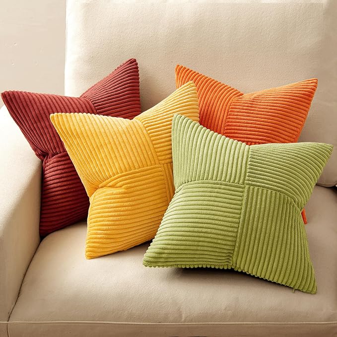 MIULEE Fall Burnt Orange Decorative Throw Pillow Covers 18x18 Inch Set of 4 - Image 3