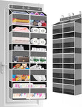 Over The Door Organizer Multi Pocket,5 Tier Large Hanging Shelf for Storage Kids Toys, Diapers, Clothes,Yarn,Heavy Duty Behind Door Storage for Bedroom Bathoom Nursery Closet Pantry,Gray